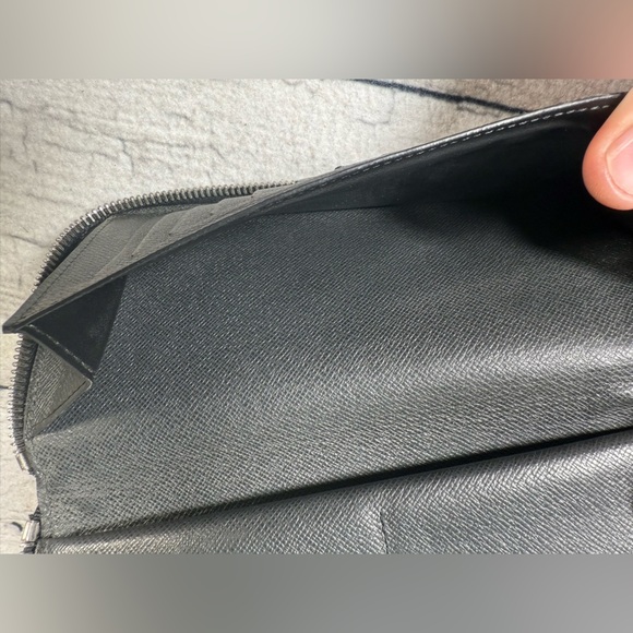 Louis Vuitton Long Wallet Zippy Vertical Ardoise Black Taiga - Picture 15 of 16